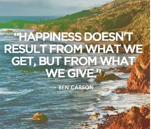 SonasWorld's tweet photo. "Happiness doesn't result from what we get, but from what we give." Ben Carson  #happiness  #sonas  #microloan http://t.co/TpRtVdEUTK