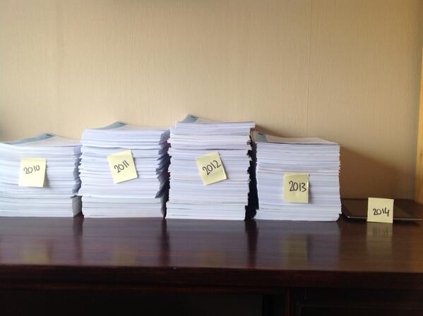 Archief na 4 jaar steunfractie: 90 cm papier. Vanaf nu papierloos...