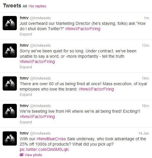 mayman's tweet photo. It's one year to the day since the shameful @HMVTweets, how quickly many forget managerial contempt for employees. http://t.co/tGAJFHwroN
