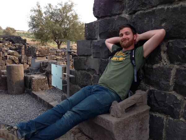 Andy sitting on the Moses seat at Chorizan #gtitours