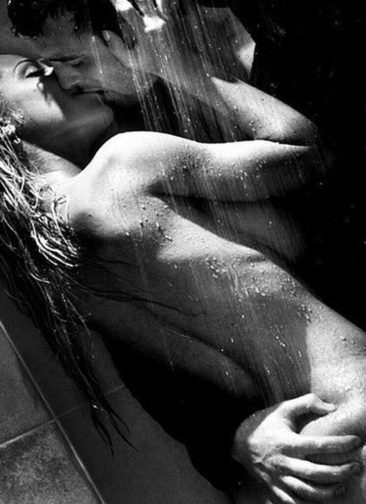 Shower daddy couple long hair