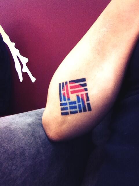 Deconstructed S Korean Flag with Korean mountains by Zake at Tattoo People  in Toronto Ont  rtattoos