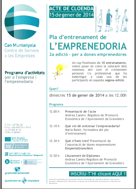 Dimecres15 @empentagran a la cloenda 2a edició curs 'entrenaments per dones emprenedores amb @mariabatetr a @GMercat