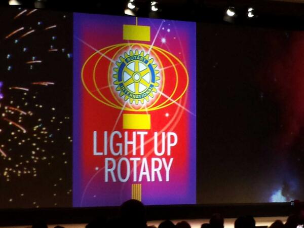 Pres-elect Gary Huang's theme: Light Up Rotary. We need to engage w/ Rotaractors + youth. We need to #endpolio #ia14