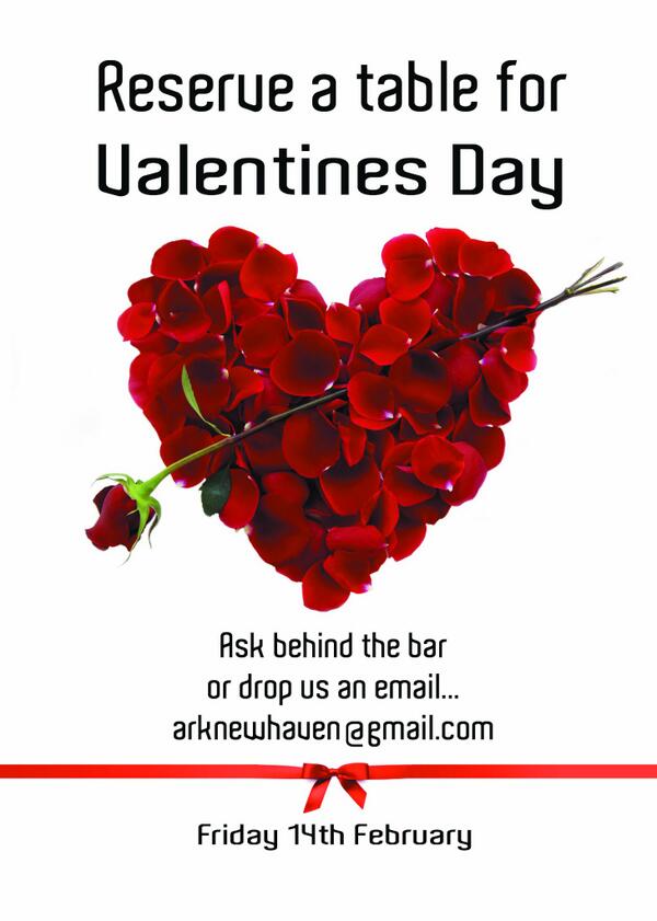 ArkPub's tweet photo. If you would like a table for Valentines Day just pop in to the pub or drop us a message! :) #Newhaven #EastSussex http://t.co/HyzPE8fWkq