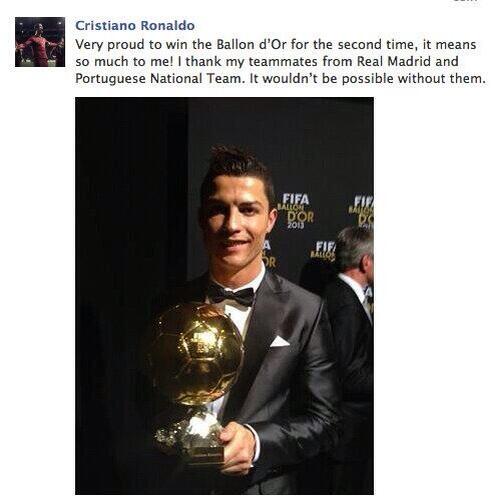 CR7_Holland's tweet photo. You deserved it! @Cristiano http://t.co/2ALQMcBR9b