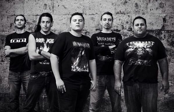 Heavy Chains :left to right Carlos bass, George drums, Diego vocals , Albert guitar and David guitar and learder.