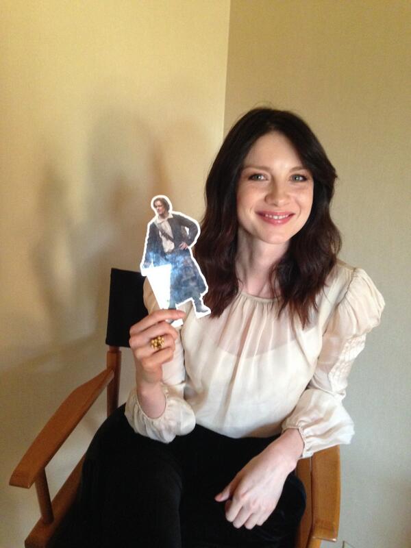 Outlander_STARZ's tweet photo. How cute is @caitrionambalfe with #PocketJamie? Show us where you have seen our wee hero making surprise appearances. http://t.co/h2fByObzl6