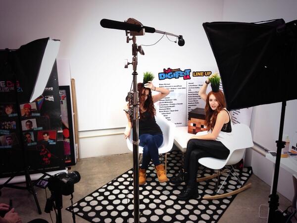 Shooting at the office with <a href="/lindsaydemeola/">lindsay</a> &amp; @MorganDemeola!