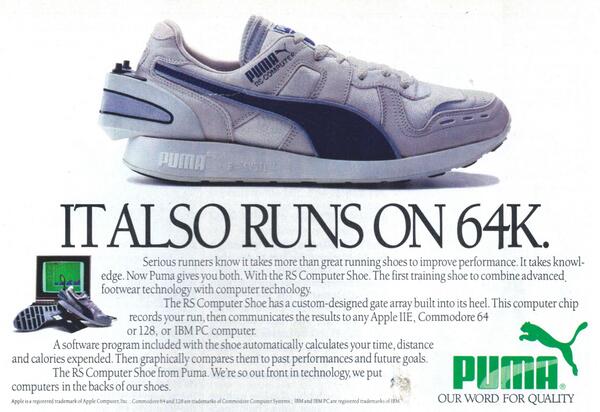 Long before Nike+: the Puma RS Computer Shoe.