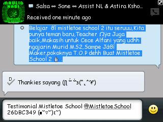 MistletoeSchool's tweet photo. New testimonial from Salshabila SP (ʃƪ ˘̶́ ˘̶̀з(^˛^♈̷̴) thankies dearrr http://t.co/LVRTGngN8d