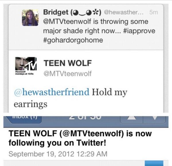 bgrat24's tweet image. Y&apos;all ain&apos;t even hip. @MTVteenwolf and I go WAYYY back #twoyearsandcounting