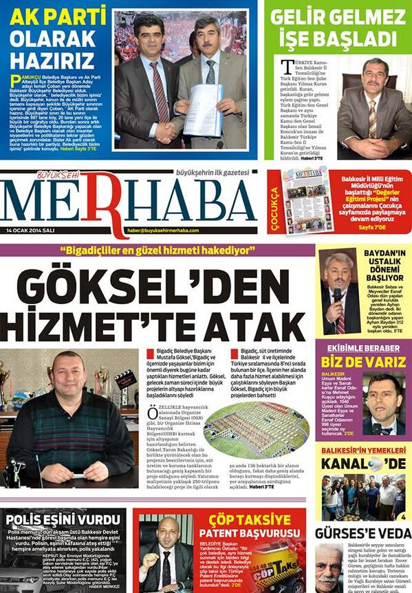 Bigadicbelediye's tweet photo. BALIKESİR BASININDA BİGADİÇ http://t.co/7keGqeLmlY