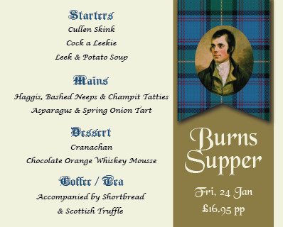 BoringdonArms1's tweet photo. Join us on Friday 24 January for our Burns Supper. £16.95 pp. Reservations from 18:30. BOOK NOW filling up fast!!! http://t.co/P9nWZxEKhC