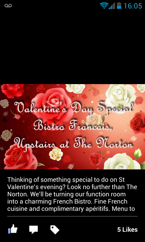 TheNortonArms's tweet photo. Valentines Bistro Francais. View menu and book from tomorrow 15th http://t.co/9lZEYethy8 http://t.co/8ZlBlOYWeD