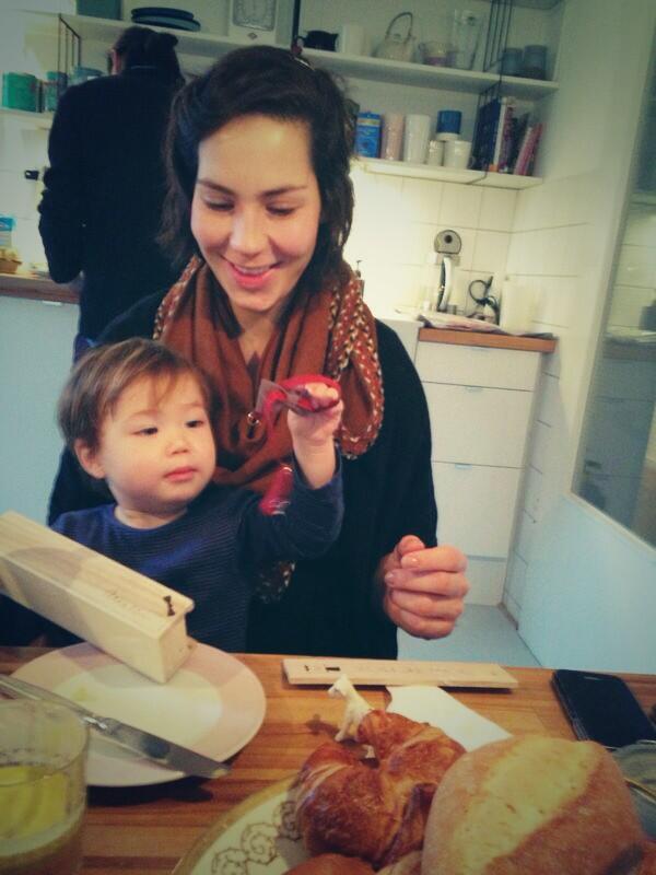 annalisbeth's tweet photo. How cute does little Theo look opening his birthday bow tie from his Auntie Rosa @RoseLake #bowtiesarecool #Berlin http://t.co/ZXywTzBMw5