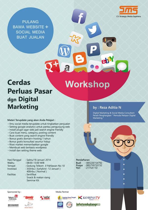 #EventSMG Workshop "Perluas Pasar Dgn Digital Marketing" Tempat terbatas! Daftar: 086759733732  via <a href="/StrategicCorp/">Strategic Media Corp</a>
