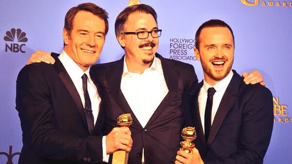 #ЗолотойГлобус2014.Лучший драматический сериал - #BreakingBad. Лучший актер в драм. сериале - #БрайанКрэнстон 👏👏👏👏👏
