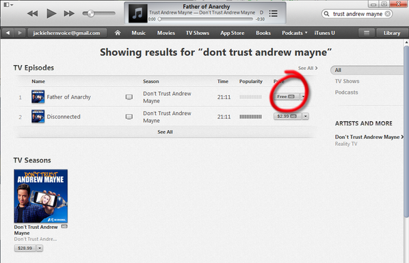 JackieHern81's tweet photo. Missed Don't Trust Andrew Mayne last night? you can watch the 1st ep on iTunes for FREE #DontTrustMayne @AndrewMayne http://t.co/Dd25adVrRm