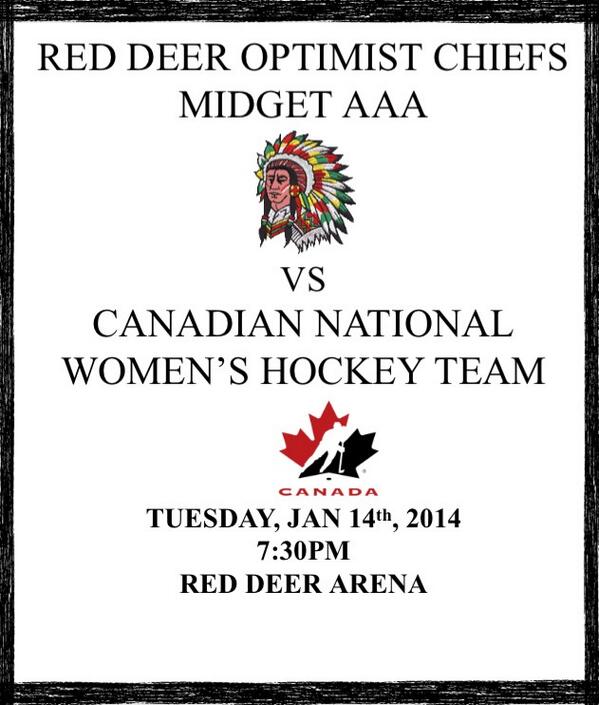 Big game tonight. @HC_Women vs @RDOptimstChiefs #bethere @kraze1013 @bigmornings #GameOn  #AAAhockey vs #OlympicTeam