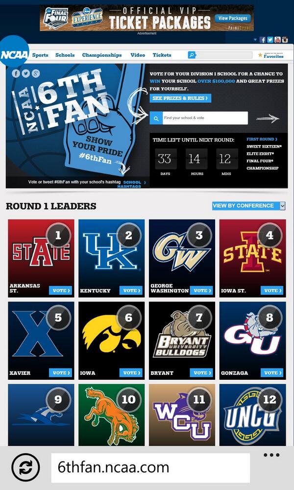 Bulldogs: RT bcz it's pretty cool to see our 3,200-student school among these giants! #6thFan #BRYANT