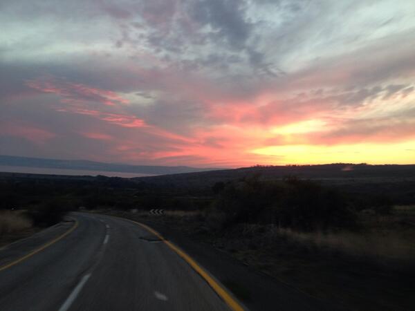 Sunset tonight on our way back to the hotel in the Galilee