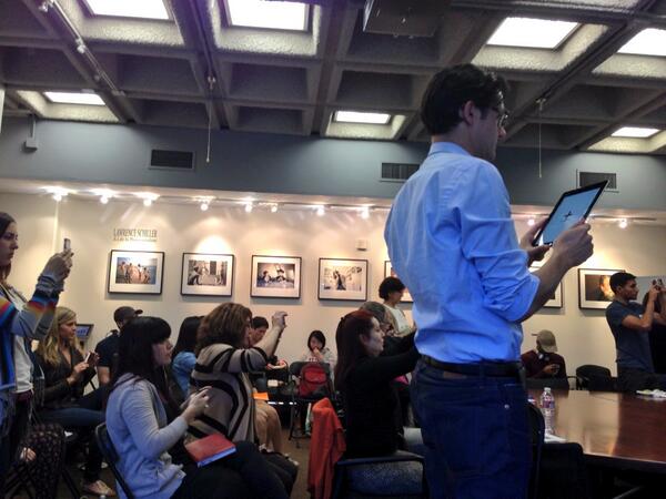 kthorson's tweet photo. What it looks like when @webjournalist and co. school us in augmented reality. #ascj http://t.co/Zjnbf420GQ