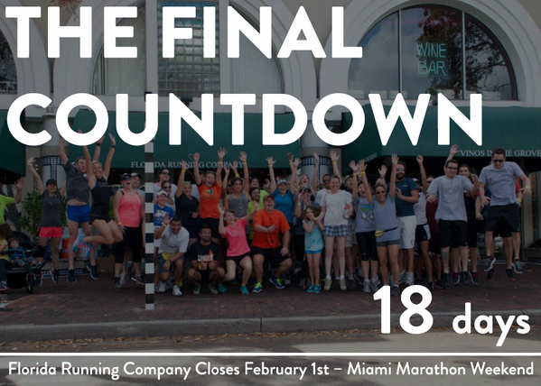 Okay Miami, you have 18 days of Florida Running Company goodness left!