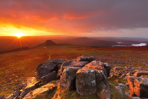 Here's #1 on my top 10 of 2013 landscape #Photography countdown: #Sunrise on Sharpitor, #Dartmoor, #Devon.