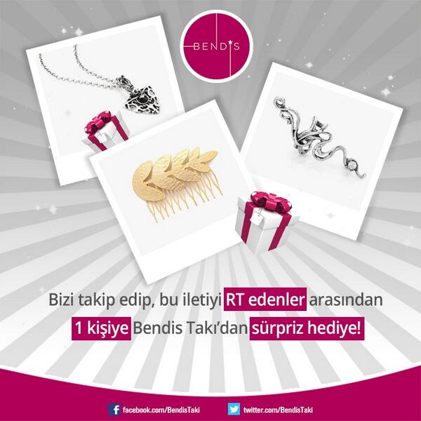 Bizi takip edip,bu iletiyi RT edenler arasından 1 kişiye Bendis Takı'dan sürpriz hediye! #bendis #medcezir #karadayı