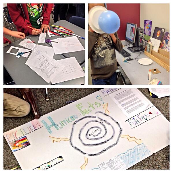 MsDonnamaria's tweet photo. Lots of hard work going on in Language Arts! #InquiryCircles #hurricanes #hovercrafts #collaboration http://t.co/5V6xpCmt56