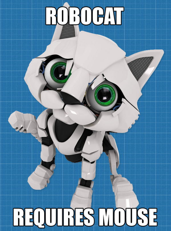 BRIANtheRobot's tweet photo. Will the world wide web for robots be loaded full of robocat and robodog memes? #RoboEarth http://t.co/6rYPkxuojj