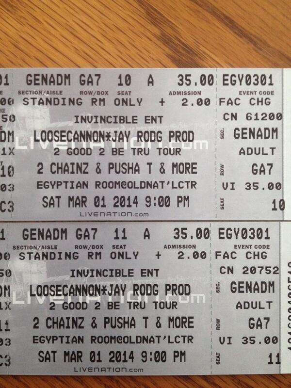 2chainz's tweet photo. “@TheRealMilo: @2chainz got my tickets!!! http://t.co/ddZl5pogqX”<turn down fa whet!