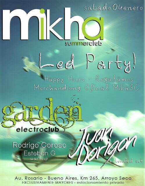 MikhaSC's tweet photo. SABADO 04 ENERO | LED PARTY! | GARDENelectroclub: #JuanDorigon | Merchandising oficial de Mikha para regalar! http://t.co/UZRJjFIr1n