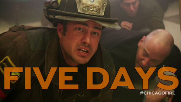 NBCOneChicago's tweet photo. FIVE DAYS until we’re back! RETWEET if you’re excited for more #ChicagoFire. http://t.co/H4oOvKbq7R