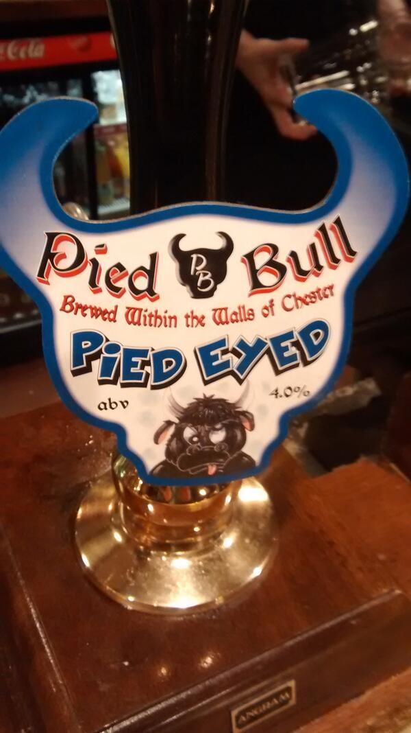 Nipped in the <a href="/PiedInn/">Pied Bull</a> earlier, lovely pint of <a href="/Piedbullbrewery/">Pied Bull Brewery</a>-Pied Eyed, 4%, could've stayed all night!