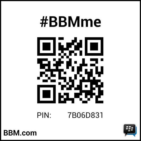 #BBMme PIN: 7B06D831
pin.bbm.com/7B06D831