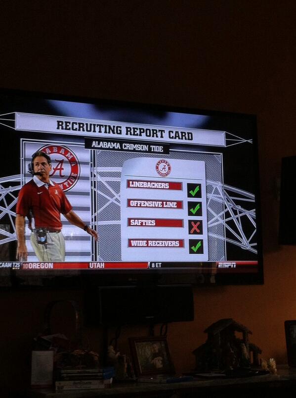 np_stephens's tweet image. Apparently there's a new position just for Alabama #safties @YoursAIdiot