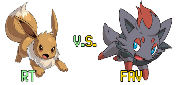 PokemonRToFAV's tweet photo. RT - Eevee / V.S / FAV - Zorua http://t.co/8HtdUe3G85