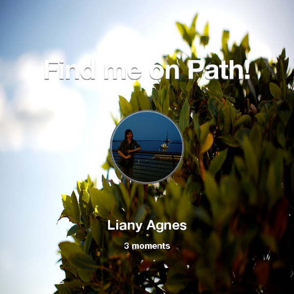 Agneslie08's tweet photo. Find me on #Path now! Go to: http://t.co/WGsYi3lYER! #thepersonalnetwork http://t.co/ijzOnI2NZX