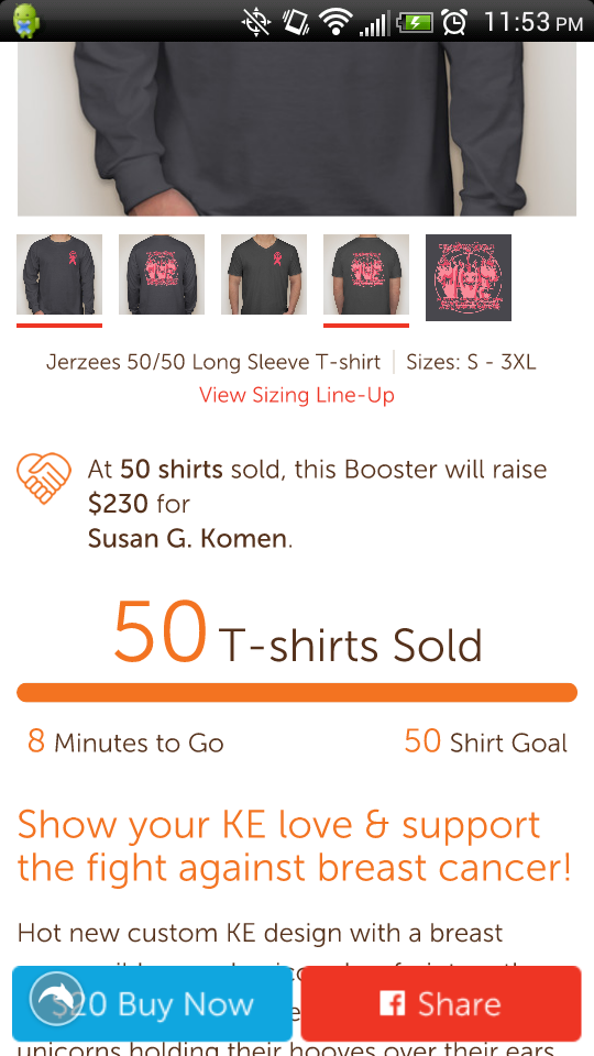 KETauChapter's tweet photo. And we reached our goal! $230 of the shirt proceeds will be donated to @SusanGKomen! #savethetatas http://t.co/8o1GStv3PP