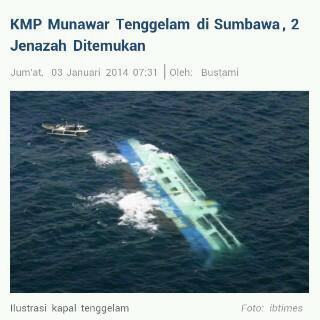 Kapal verry tujuan sumbawa-lombok tenggelam