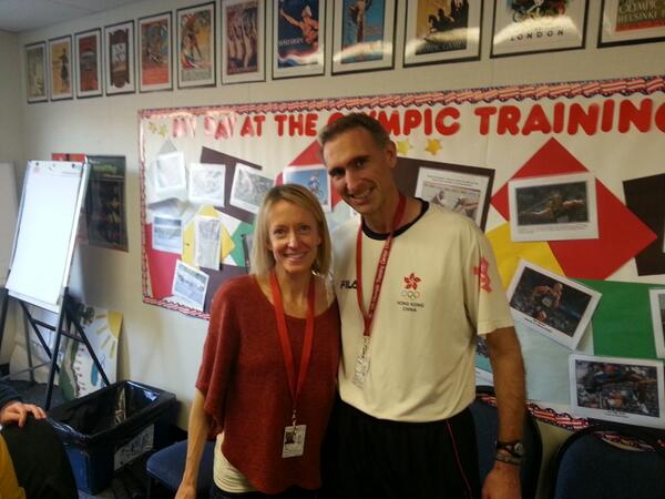 coachpaulwright's tweet photo. Hanging out with Olympic marathon silver medalist Deena Kastor in sunny California....... http://t.co/2HMRkUrTLf