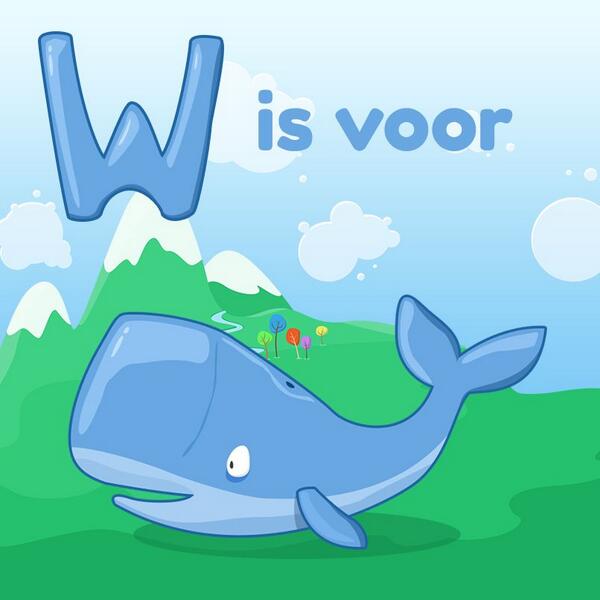 LearnyApp's tweet image. Walvis is de voorlaatste in het rijtje #learnyapp #alfabet #walvis
