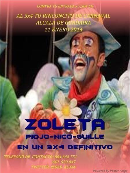 LaResolanatapas's tweet photo. @LaProfesionales te vas a quedar sin tu entrada para ver al Zoleta al Piojo al Nico y a Guille??? 11Ene en @Bar_Al3x4 http://t.co/QV2cJObzIi