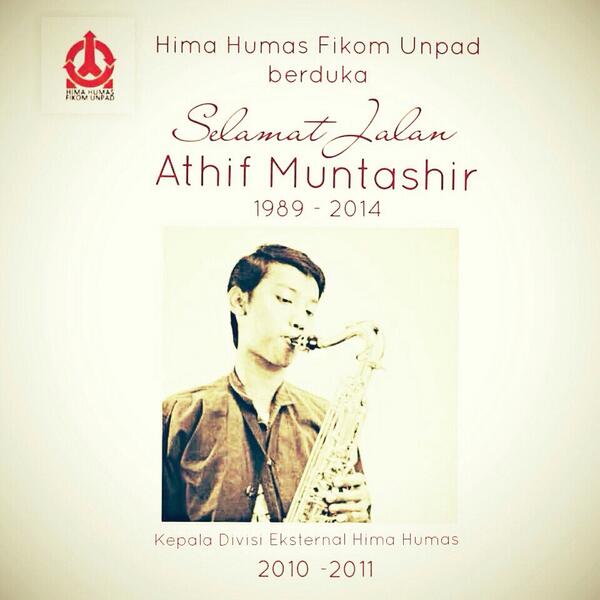 humas09's tweet photo. Selamat jalan kang Athif.. Semoga tenang di sisi Allah SWT http://t.co/hwqAZmUpRE