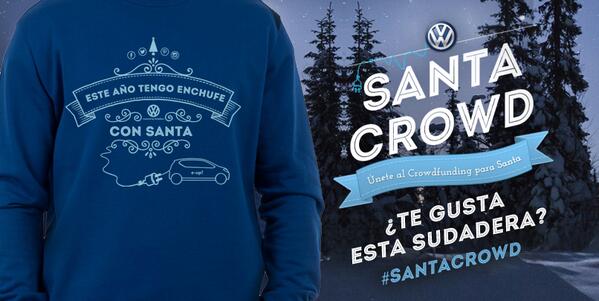 VW_es's tweet photo. Cuántos apoyos tendrá #SantaCrowd a las 20:00h en http://t.co/YPfT6thPvD?Dínoslo antes de las 19h y gana la sudadera! http://t.co/aYeoAA6Eh8