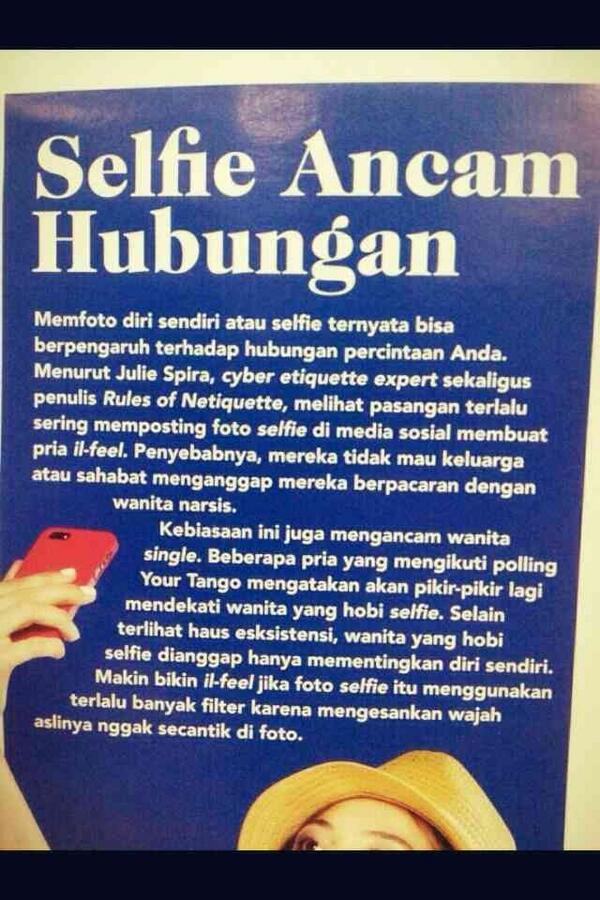 nabilafebrianih's tweet photo. Siapa kemaren yang masih suka selfie? http://t.co/KiwgH83gLR