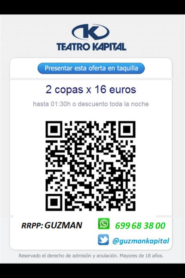 kapitalmadrid4's tweet photo. *VIERNES 3*

-CHICAS GRATIS HASTA LA 1:30 listas GUZMAN
-CHICOS 2x16 antes 1:30 ENSEÑANDO BIDI 

+info699683800 http://t.co/044aSddCnX