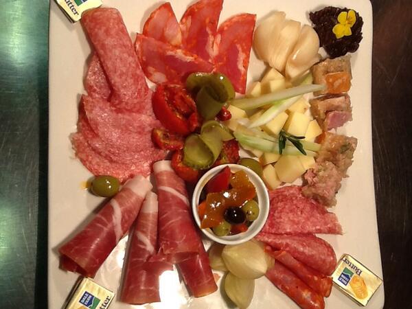 grantchesterpub's tweet photo. New menu is on now...sharing platter of cured meat, antipasti, cheese, pickled onion and toast with butter.... http://t.co/fckprQ01ws